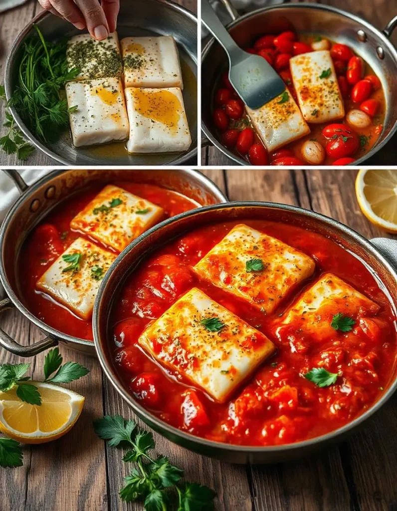 recipe halibut marinara sauce
